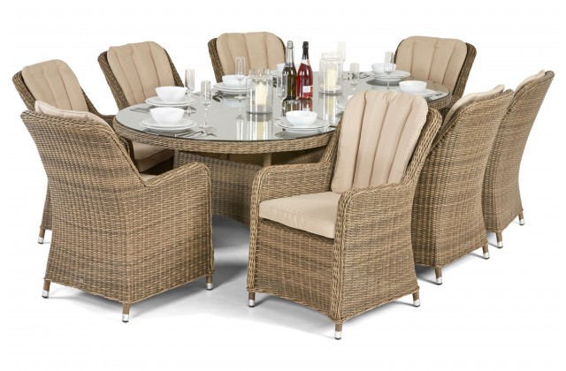 Maze Rattan Winchester Venice 8 Seat Oval Dining Set