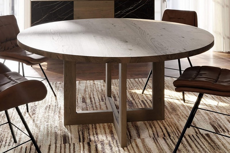 Qualita Fargo Round Dining Table with U-shaped Leg
