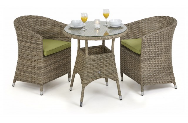 Maze Rattan Milan 2 Seat Bistro Set With Round Chairs Maze Rattan Milan 2 Seat Bistro Set With Round Chairs