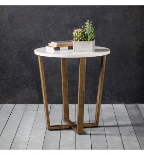Gallery Cleo Round Side Lamp Table Marble
