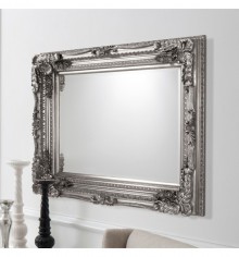 Gallery Carved Louis Leaner Mirror Silver