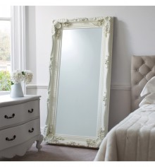 Gallery Carved Louis Leaner Mirror Cream