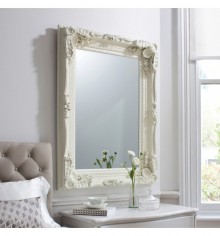 Gallery Carved Louis Leaner Mirror Cream