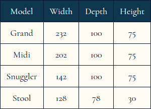 Loretta Sofa Range Sizes